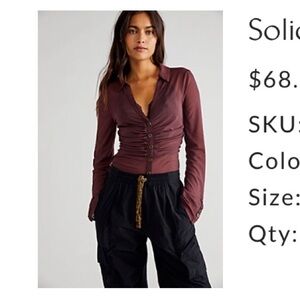 Free People Solid Lucky Mesh Shirtee in Brandywine